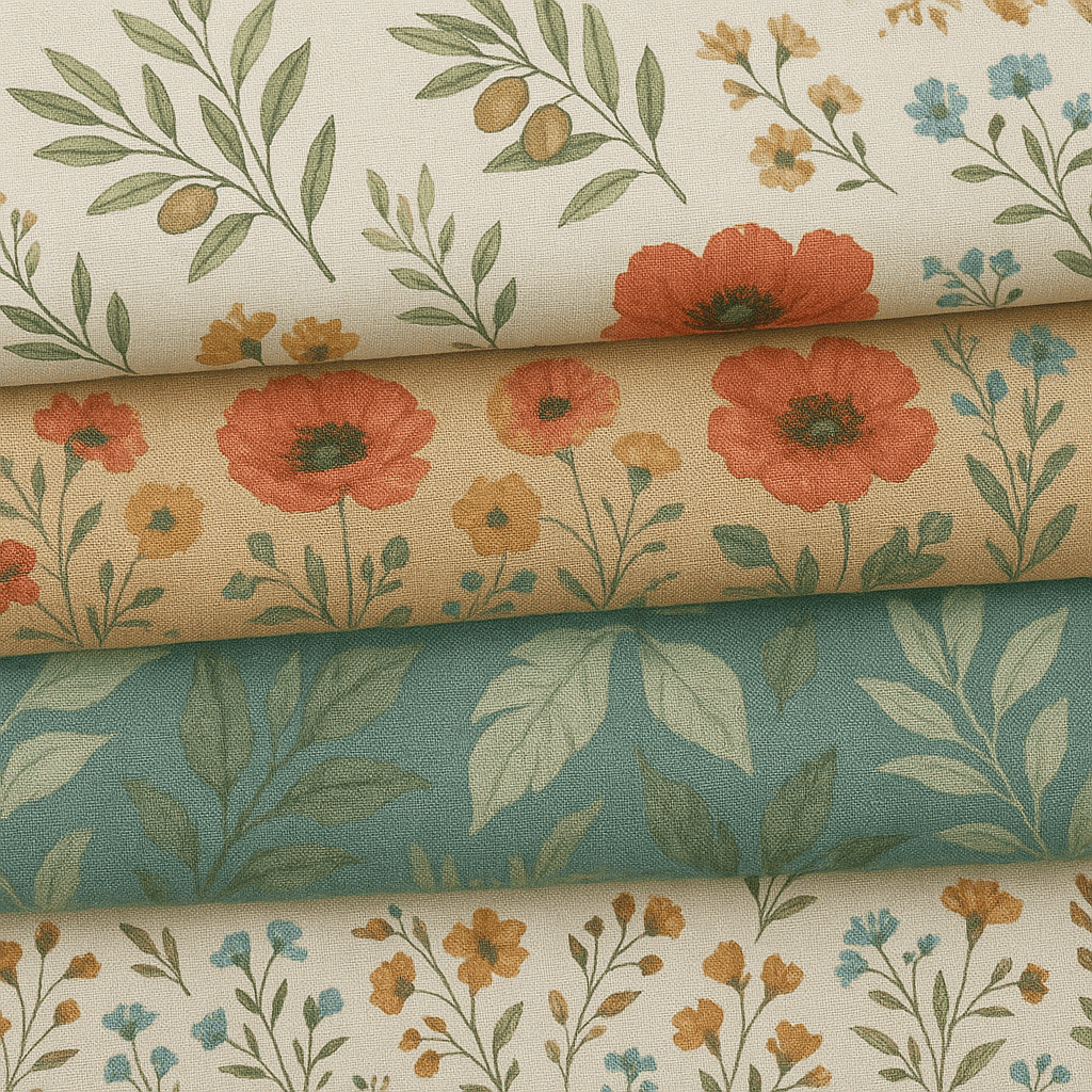 Viscose imprimée à motif lin - tissus Šarlotes