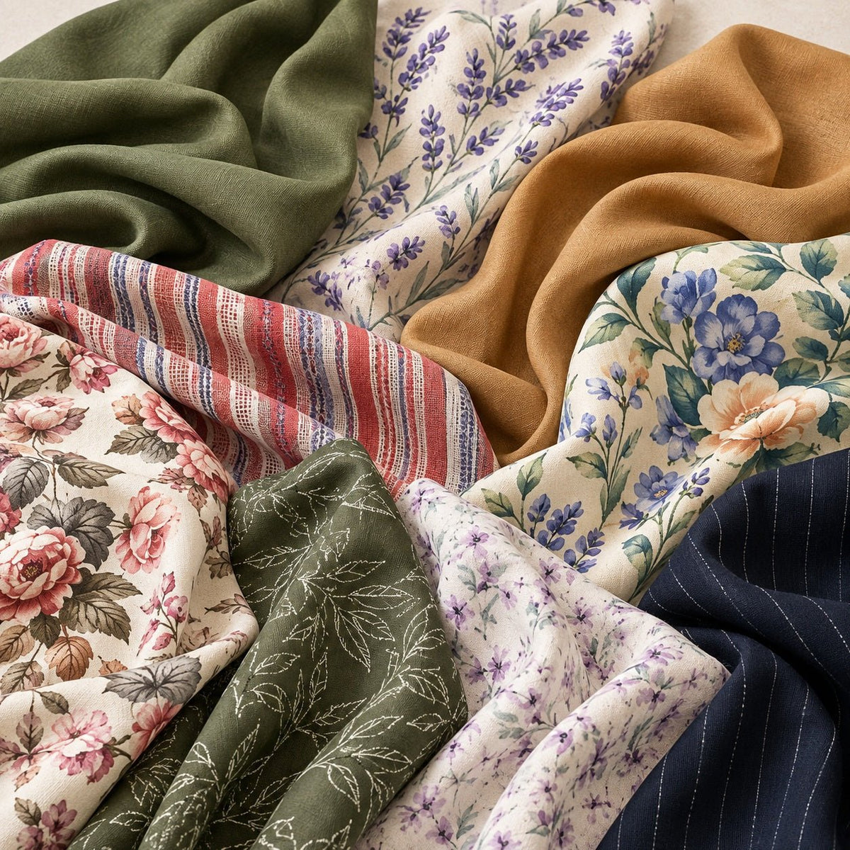 Tissu en viscose avec lin - Šarlotes audumi