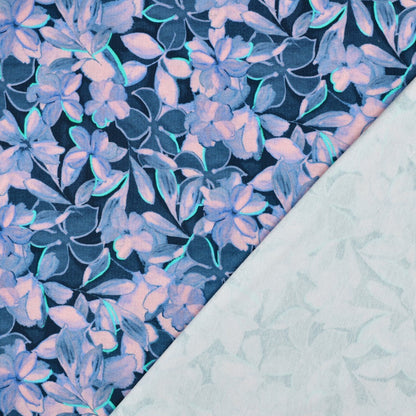 Maille bouclette en coton – fleurs de lilas