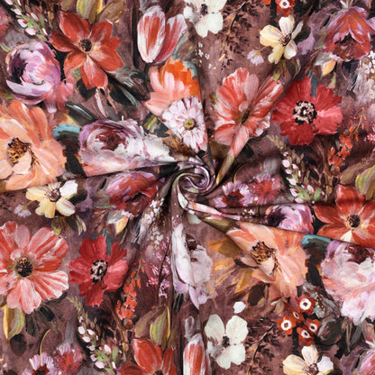 Maille bouclette en coton - Bouquet d’automne