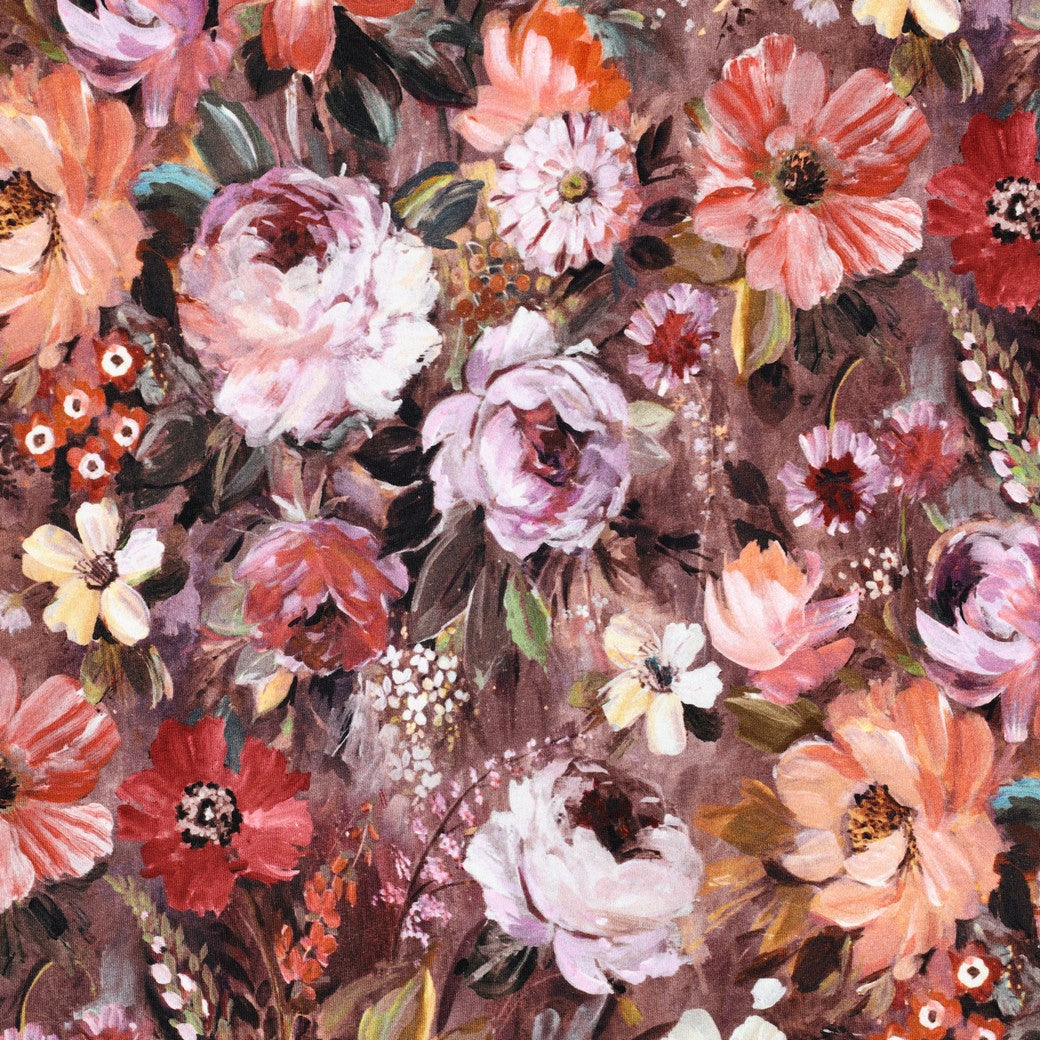 Maille bouclette en coton - Bouquet d’automne