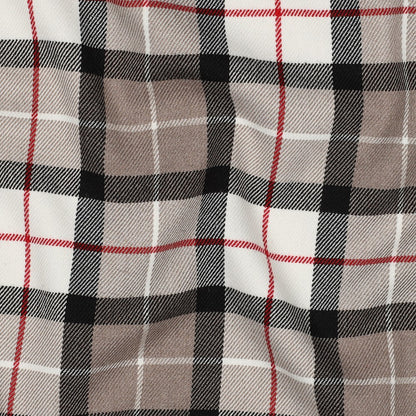 Tissu de costume à carreaux crème clair