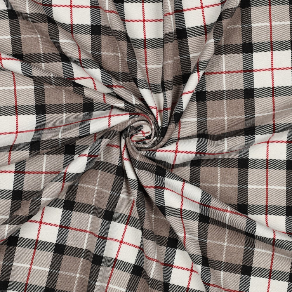 Tissu de costume à carreaux crème clair