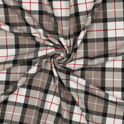Tissu de costume à carreaux crème clair