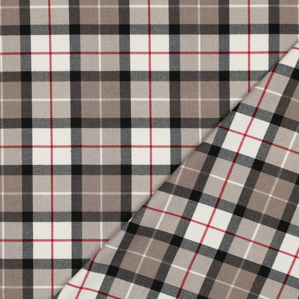 Tissu de costume à carreaux crème clair