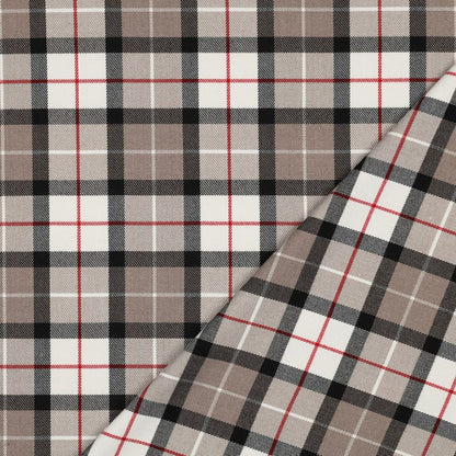 Tissu de costume à carreaux crème clair