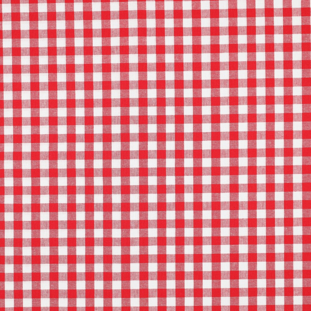 Premium 100 % Baumwollstoff, rot kariert, 110 g/m²