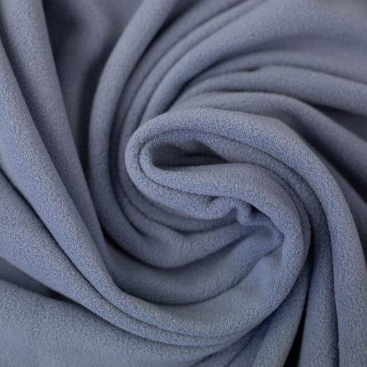 Microfleece – tissu polaire doux pour vêtements, bleu-gris