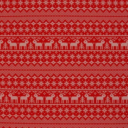 Maille bouclette en coton avec doublure – motif de Noël