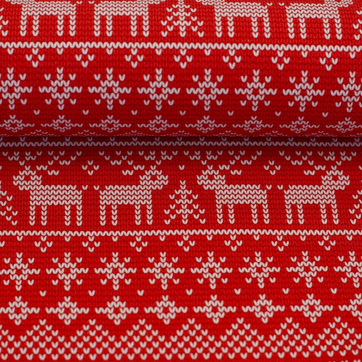Maille bouclette en coton avec doublure – motif de Noël