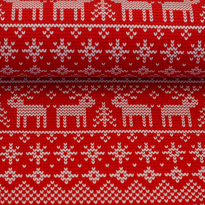 Maille bouclette en coton avec doublure – motif de Noël