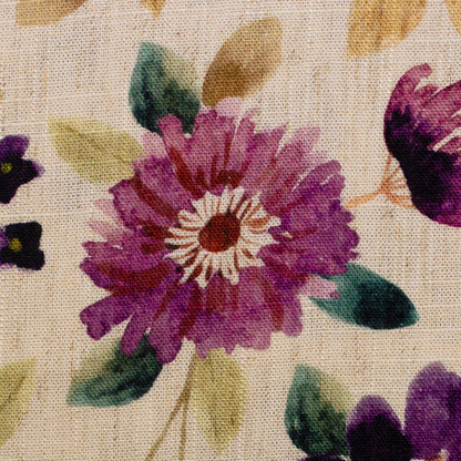 Lin et viscose - Aquarelle de fleurs d’automne