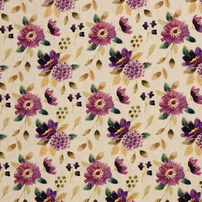 Lin et viscose - Aquarelle de fleurs d’automne