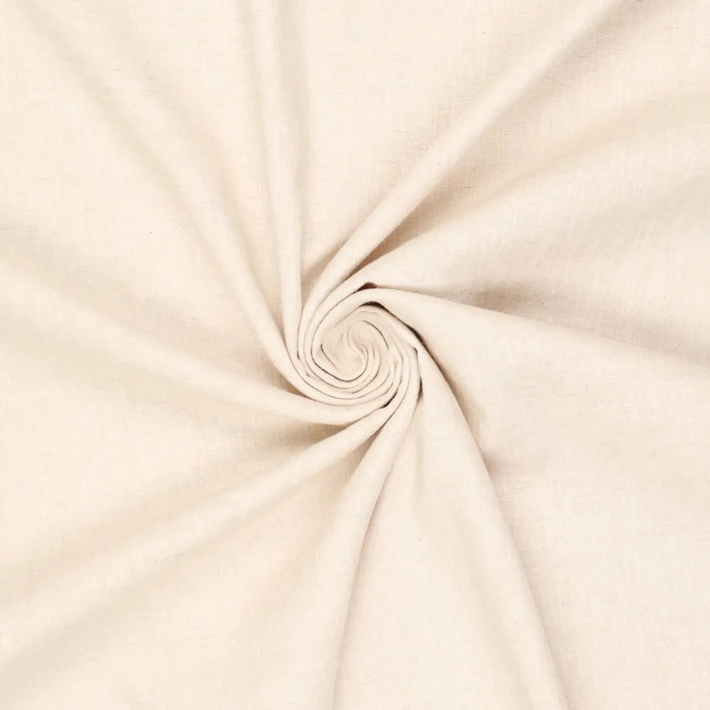 100% Softened Linen Fabric - Soft Cream 165 g/m²