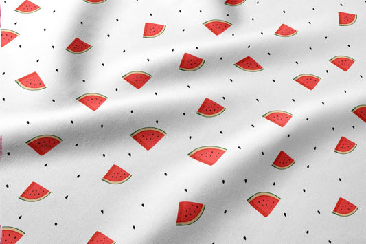 Bild mit 100 % Baumwollstoff-Wassermelonen – online erhältlich bei Šarlotes audumi