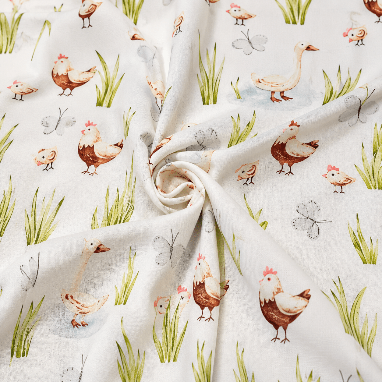 Image with 100% cotton fabric - chicks 125 g/m² – available at Šarlotes audumi