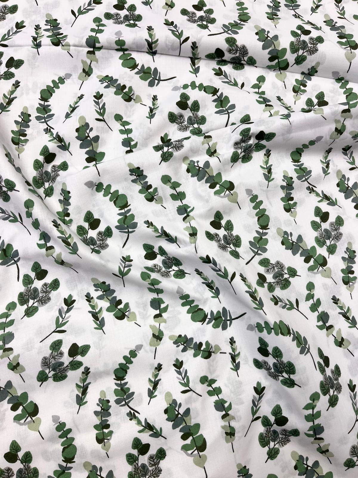 Image of 100% cotton fabric - eucalyptus 125 g/m² – available at Šarlotes audumi