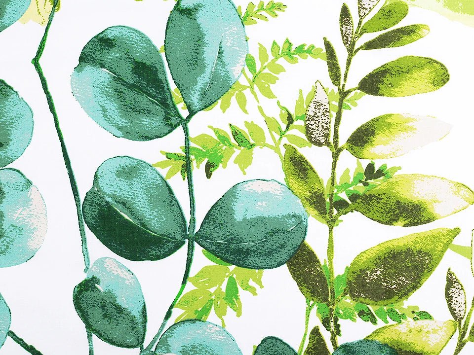 Bild mit 100% Baumwollstoff – Eukalyptus, online erhältlich bei Šarlotes audumi