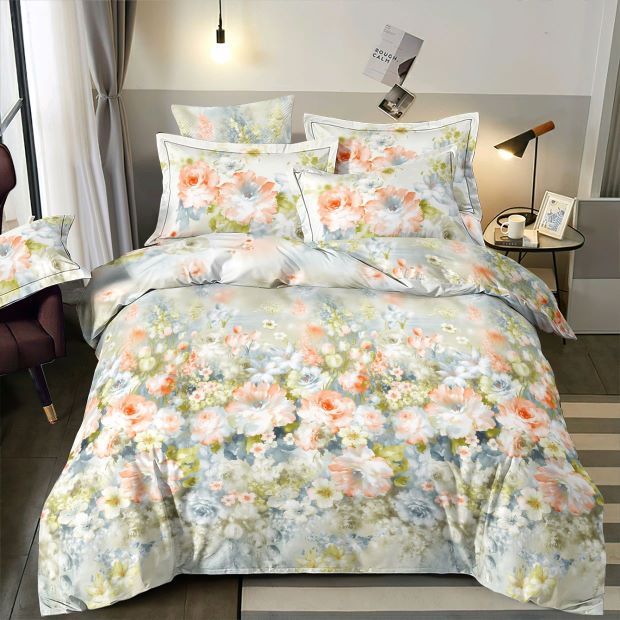 100 % tissu en coton - prairie peinte 220 cm 146 g/m²