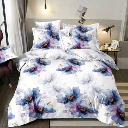 Image de tissu 100 % coton - fleurs indigo 220 cm 146 g/m² – disponible chez Šarlotes audumi