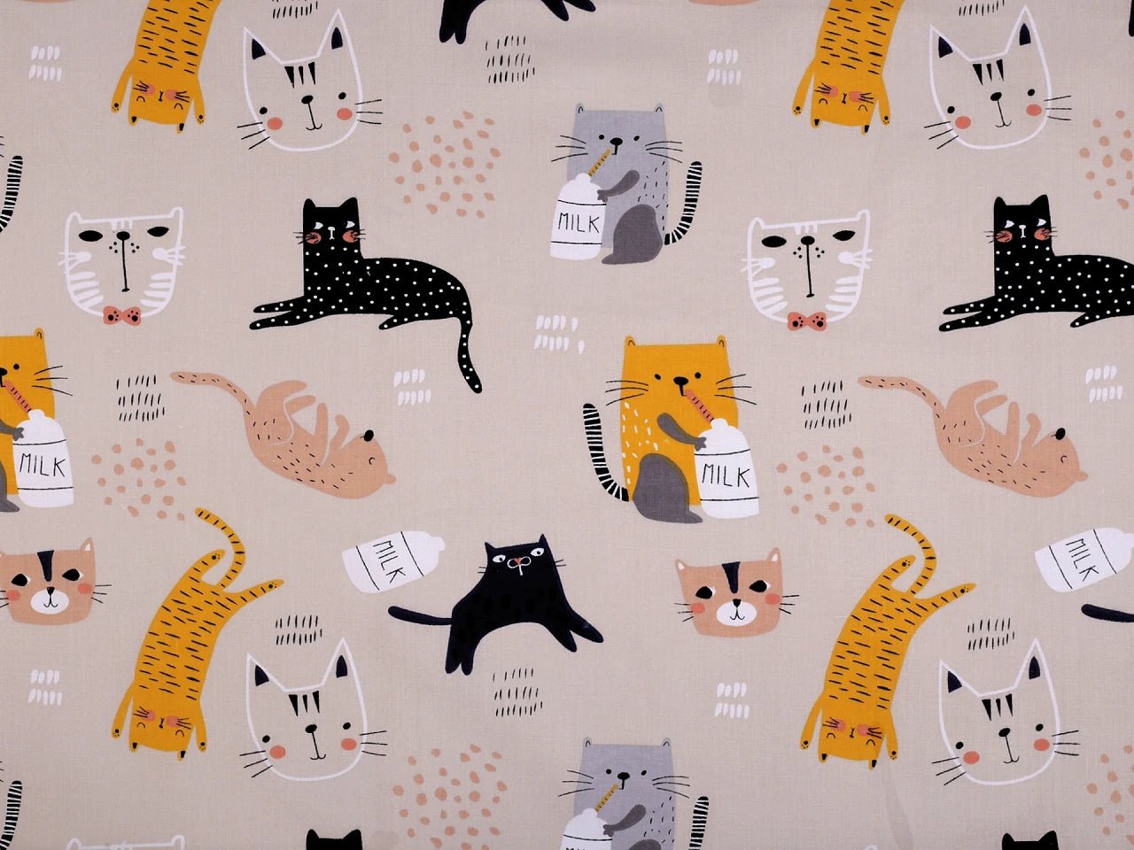 Image of 100% cotton fabric - khaki and milk 125 g/m² – available at Šarlotes audumi