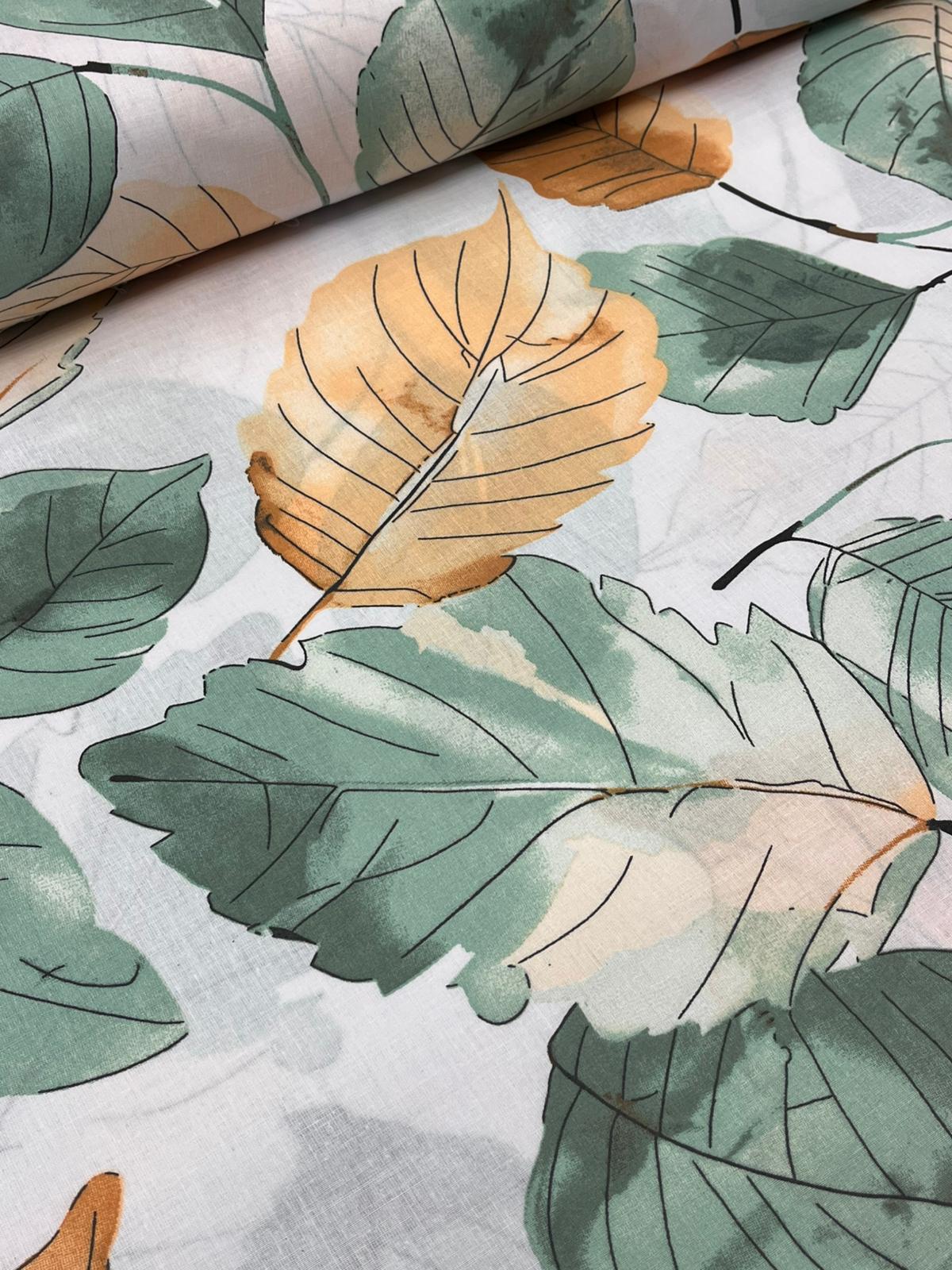 Image avec tissu 100 % coton - feuilles 125 g/m² – disponible chez Šarlotes audumi