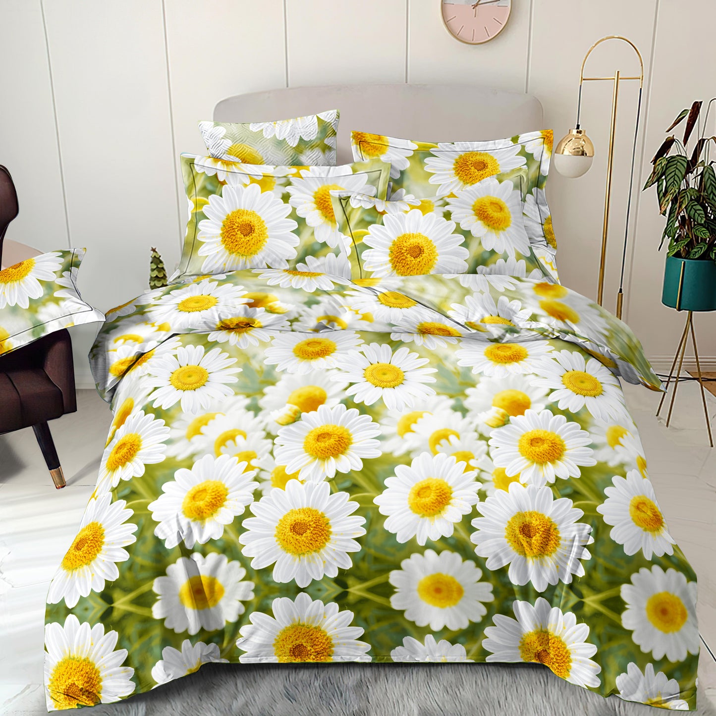 Image du tissu 100 % coton - grandes marguerites, 220 cm, 130 g/m² – disponible chez Šarlotes audumi
