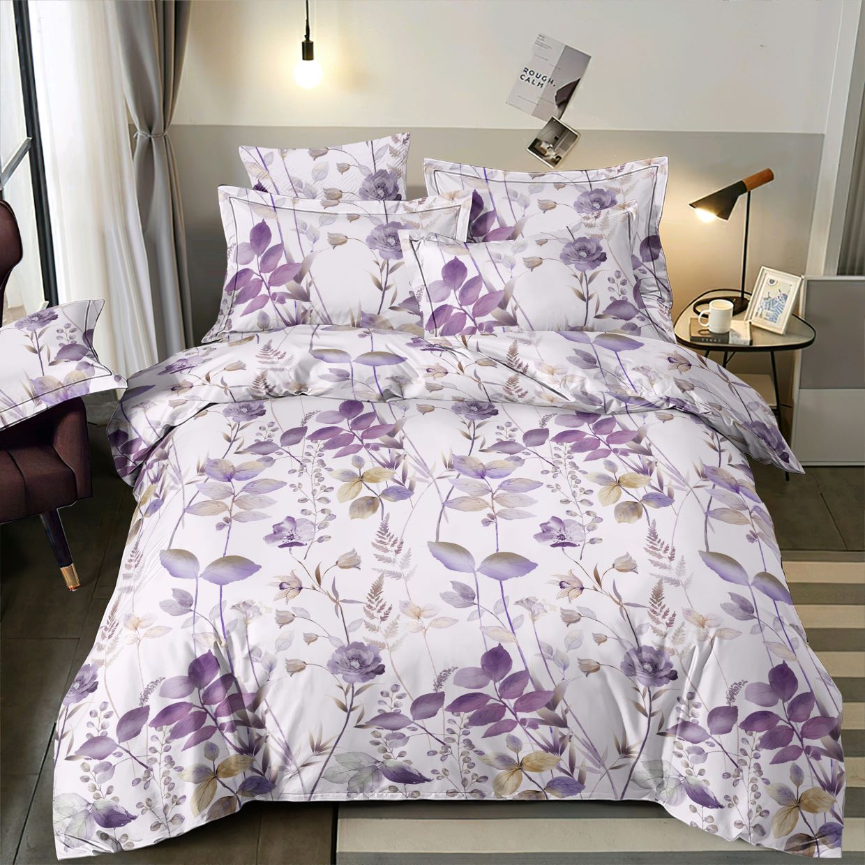 Image en tissu 100 % coton - prairie lilas 220 cm 146 g/m² – disponible chez Šarlotes audumi
