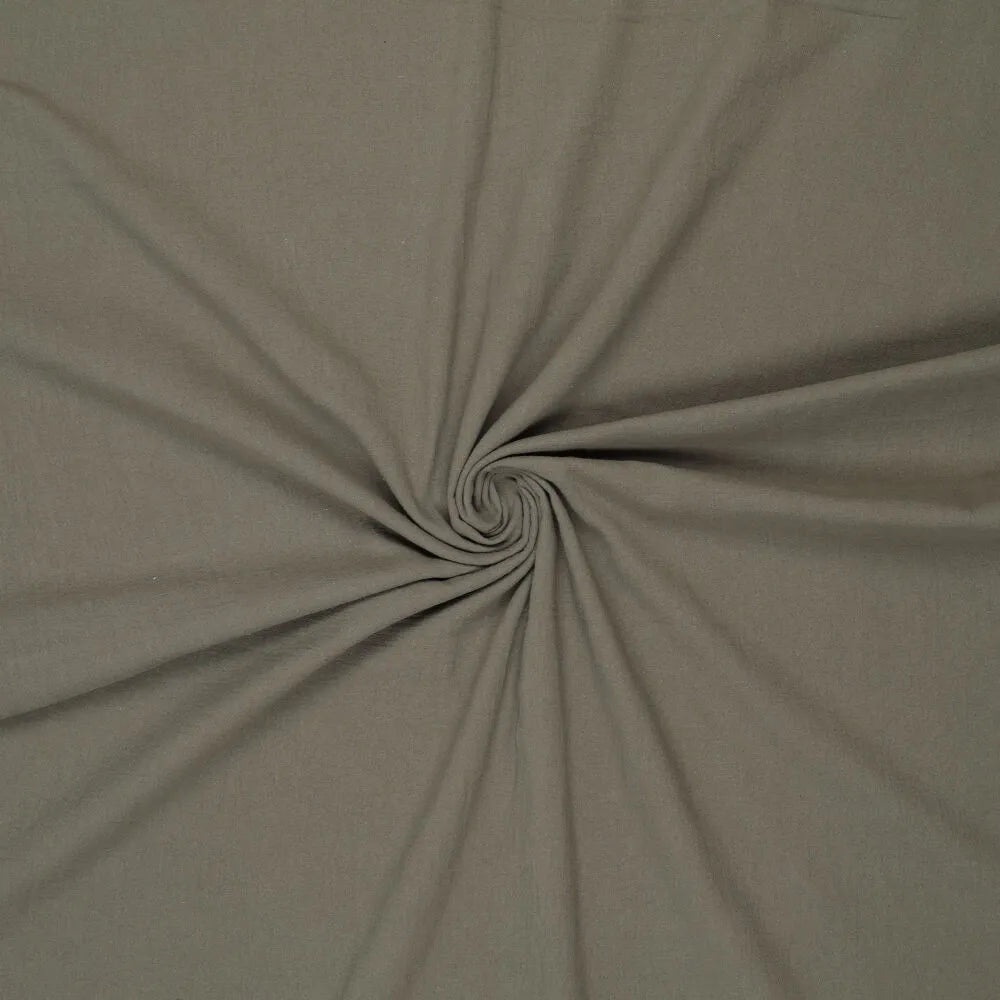 Image of 100% cotton fabric, washed| Washed - smoky green 85 g/m² – available at Šarlotes audumi