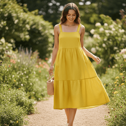 Image of 100% washed cotton fabric| Washed - yellow 85 g/m² – available at Šarlotes audumi