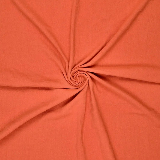 Image of 100% cotton washed fabric | Washed - orange 85 g/m² – available at Šarlotes audumi