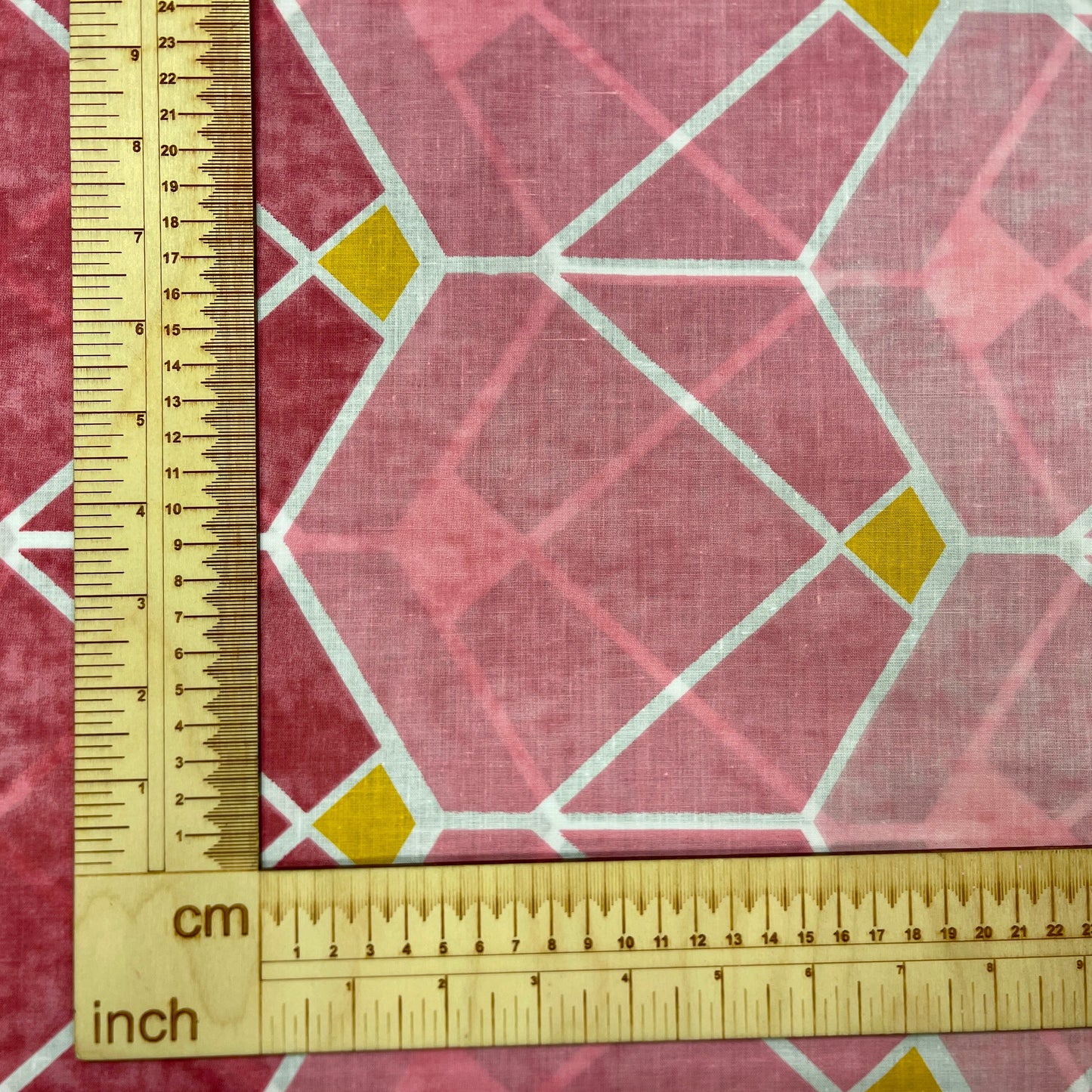 100% Cotton fabric - black and pink geometric patterns 125 g/m²