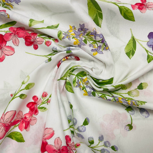 Tissu 100 % coton - fleurs de printemps 220 cm 125 g/m²