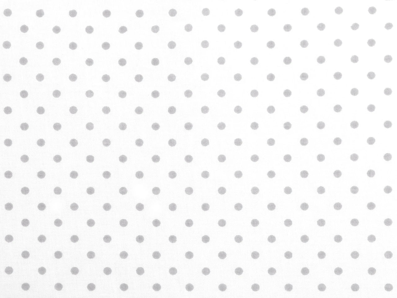 100% Cotton fabric - grey dots on a white background (4 mm) 130 g/m²