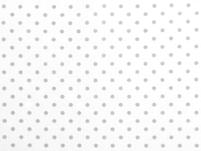 100% Cotton fabric - grey dots on a white background (4 mm) 130 g/m²