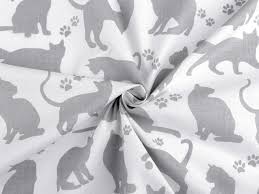 100% coton - chats gris 125 g/m²