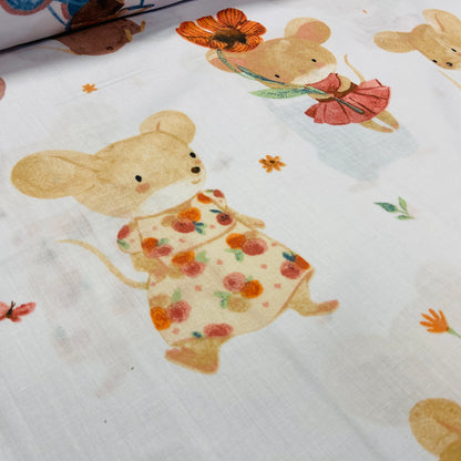 100% Cotton Fabric - Mice 125 g/m²