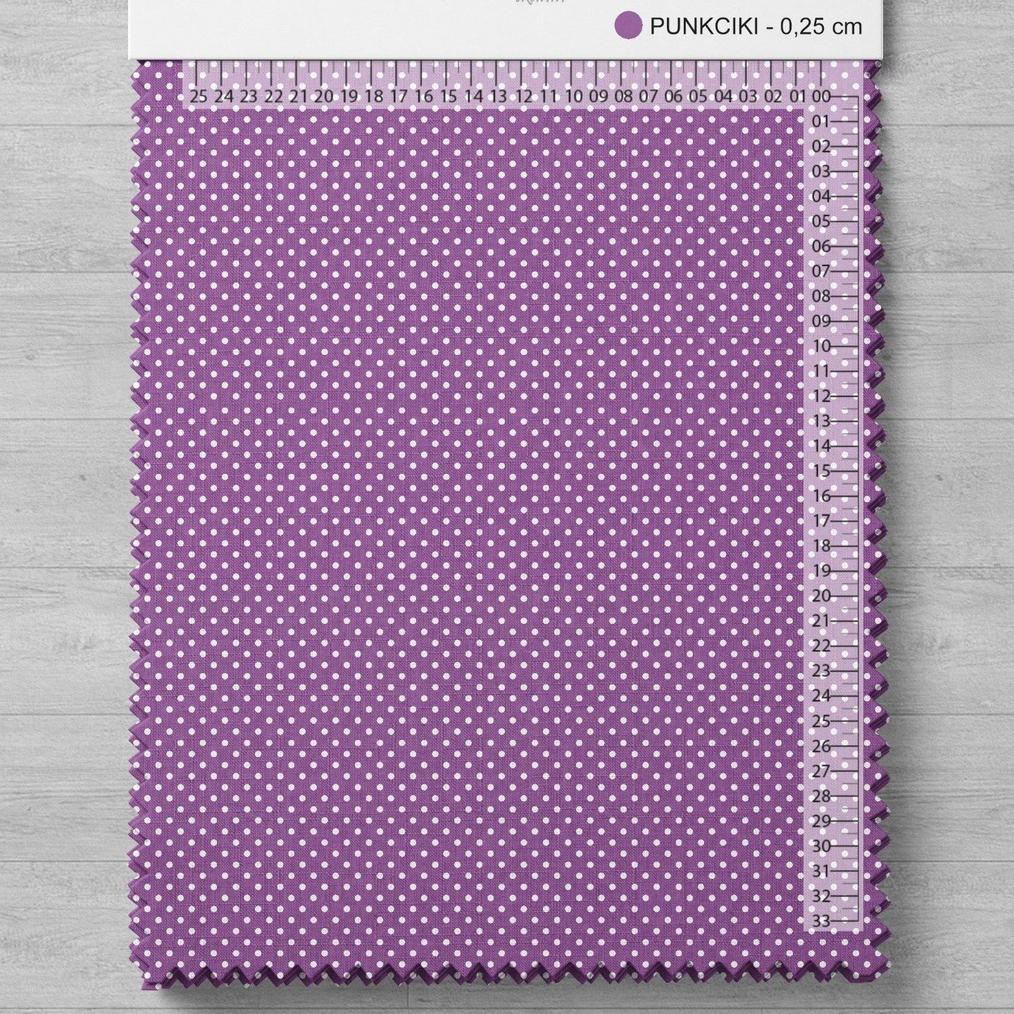 Tissu 100 % coton à pois Ø2 mm sur fond lilas 125 g/m² (bientôt disponible) – disponible chez Šarlotes audumi