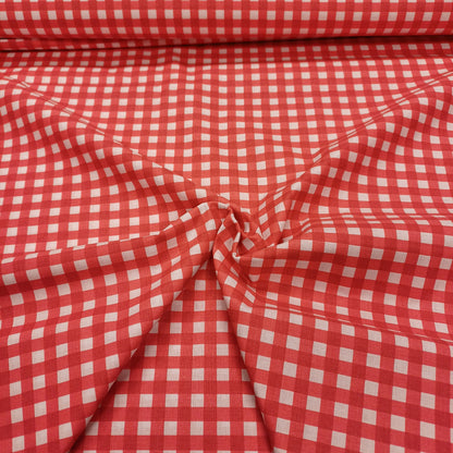 100% Cotton fabric - red plaid 130 g/m²