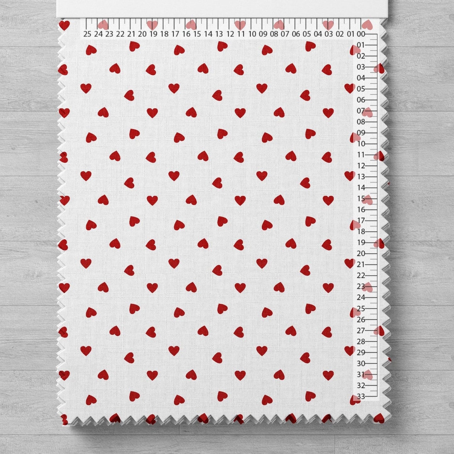100% cotton fabric - hearts on a white background 125 g/m