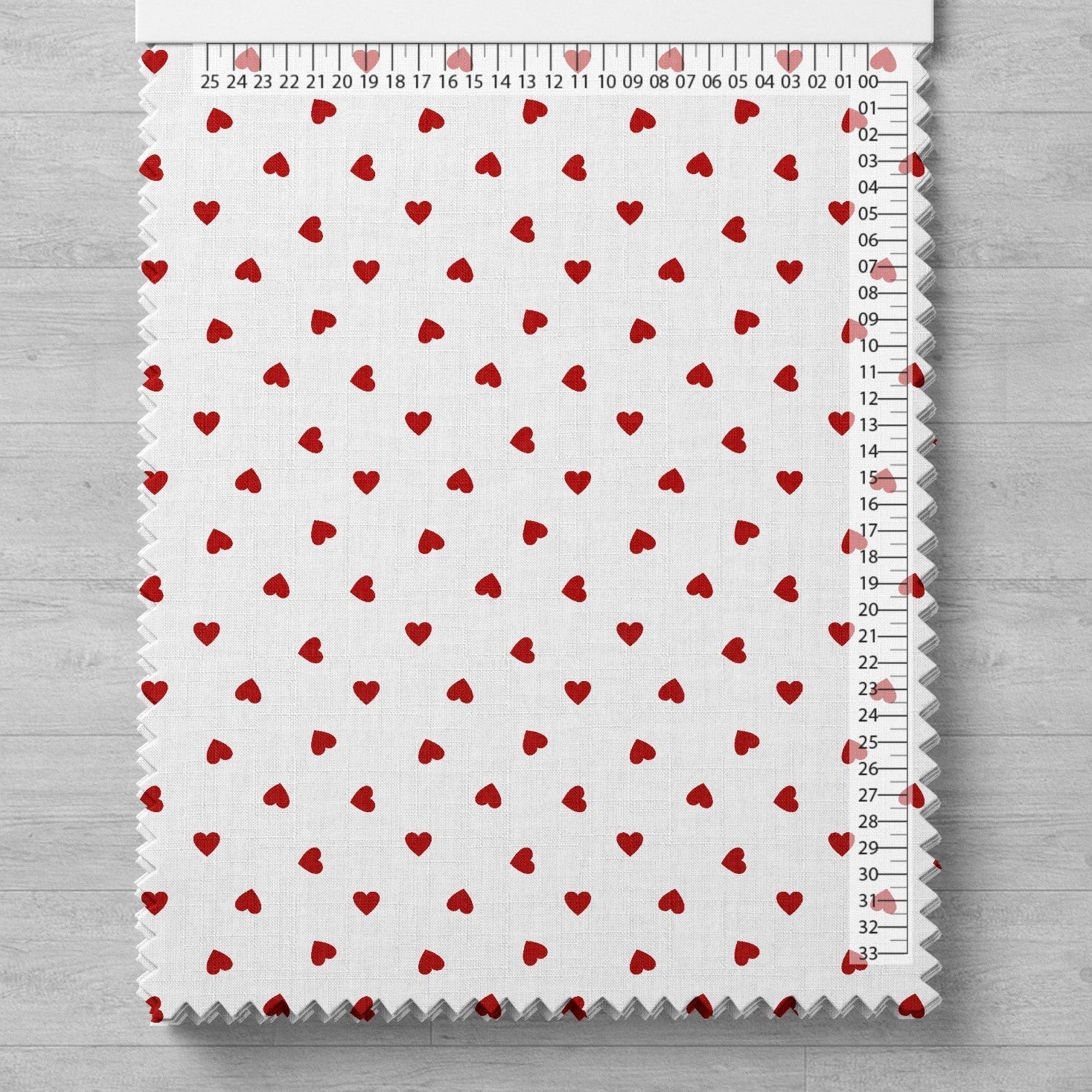 100% cotton fabric - hearts on a white background 125 g/m