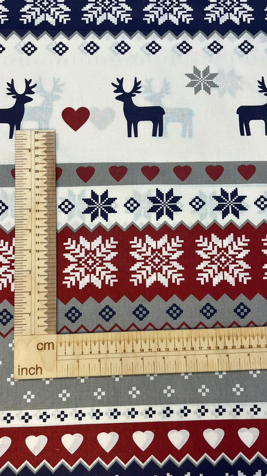 Image avec tissu 100 % coton, motif style scandinave – disponible en ligne chez Šarlotes audumi