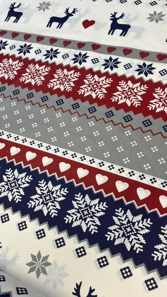 Image avec tissu 100 % coton, motif style scandinave – disponible en ligne chez Šarlotes audumi