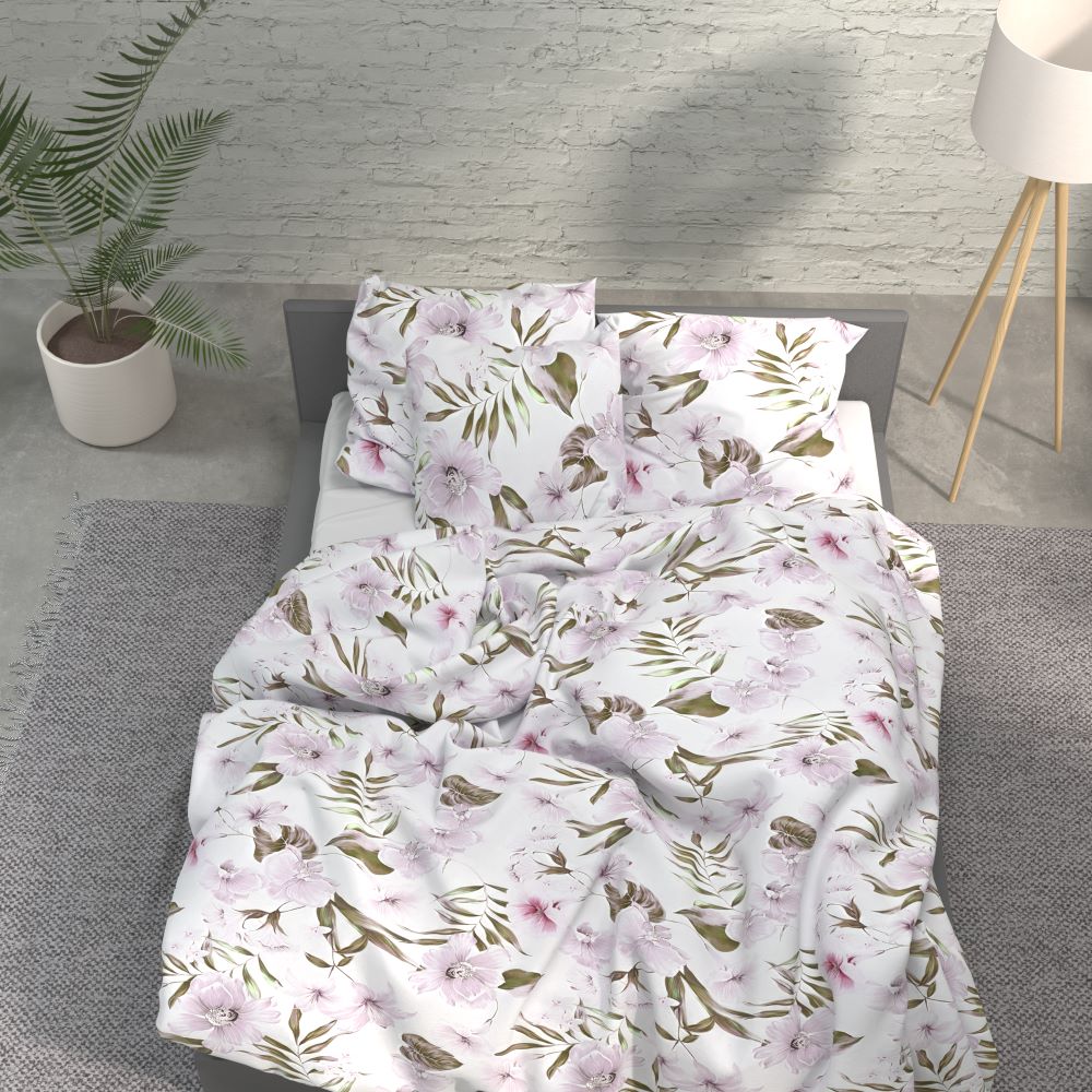 Tissu 100 % coton - lys parfumés 220 cm 146 g/m²