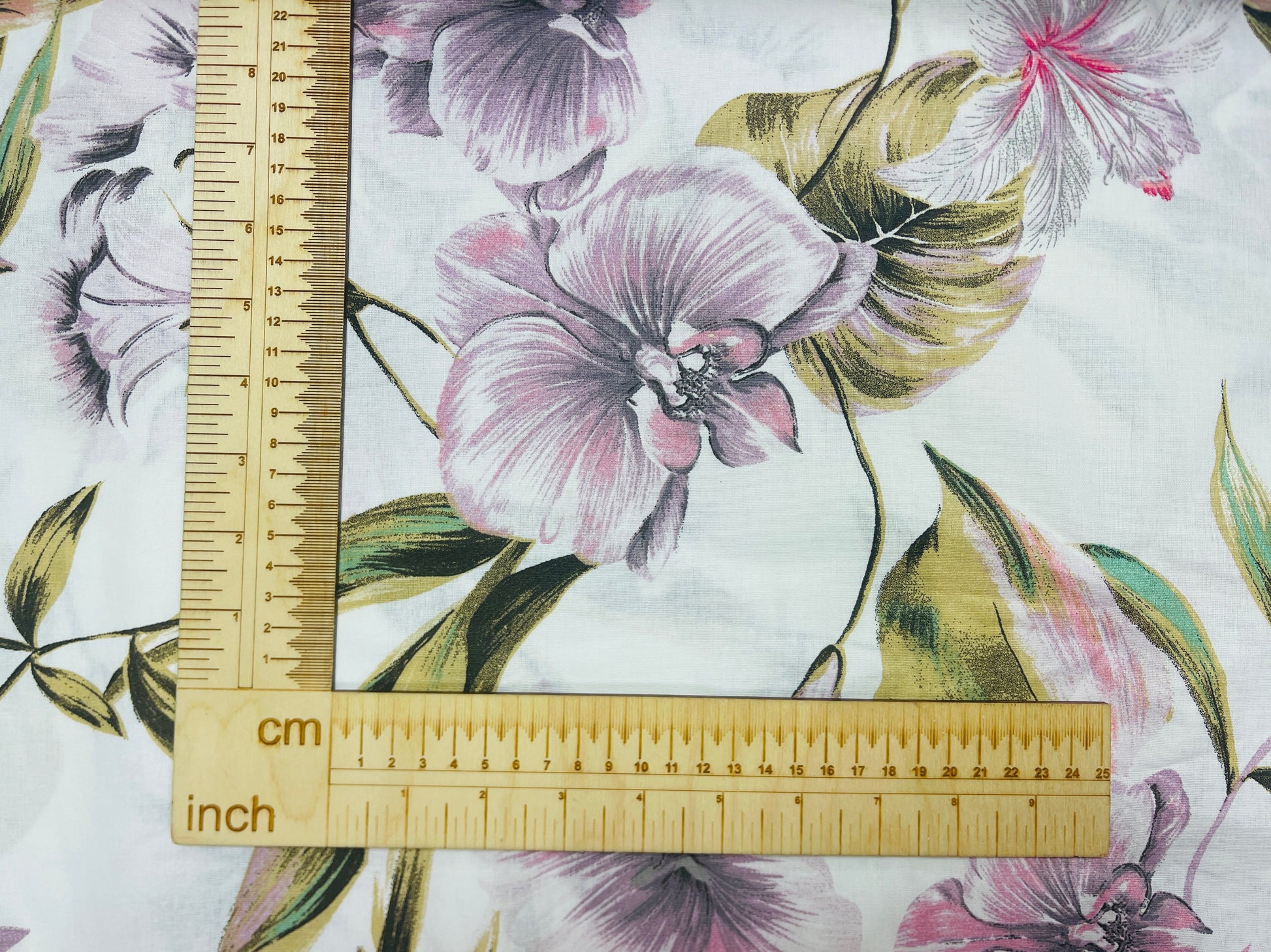 100 % tissu en coton - orchidées parfumées 220 cm 146 g/m²