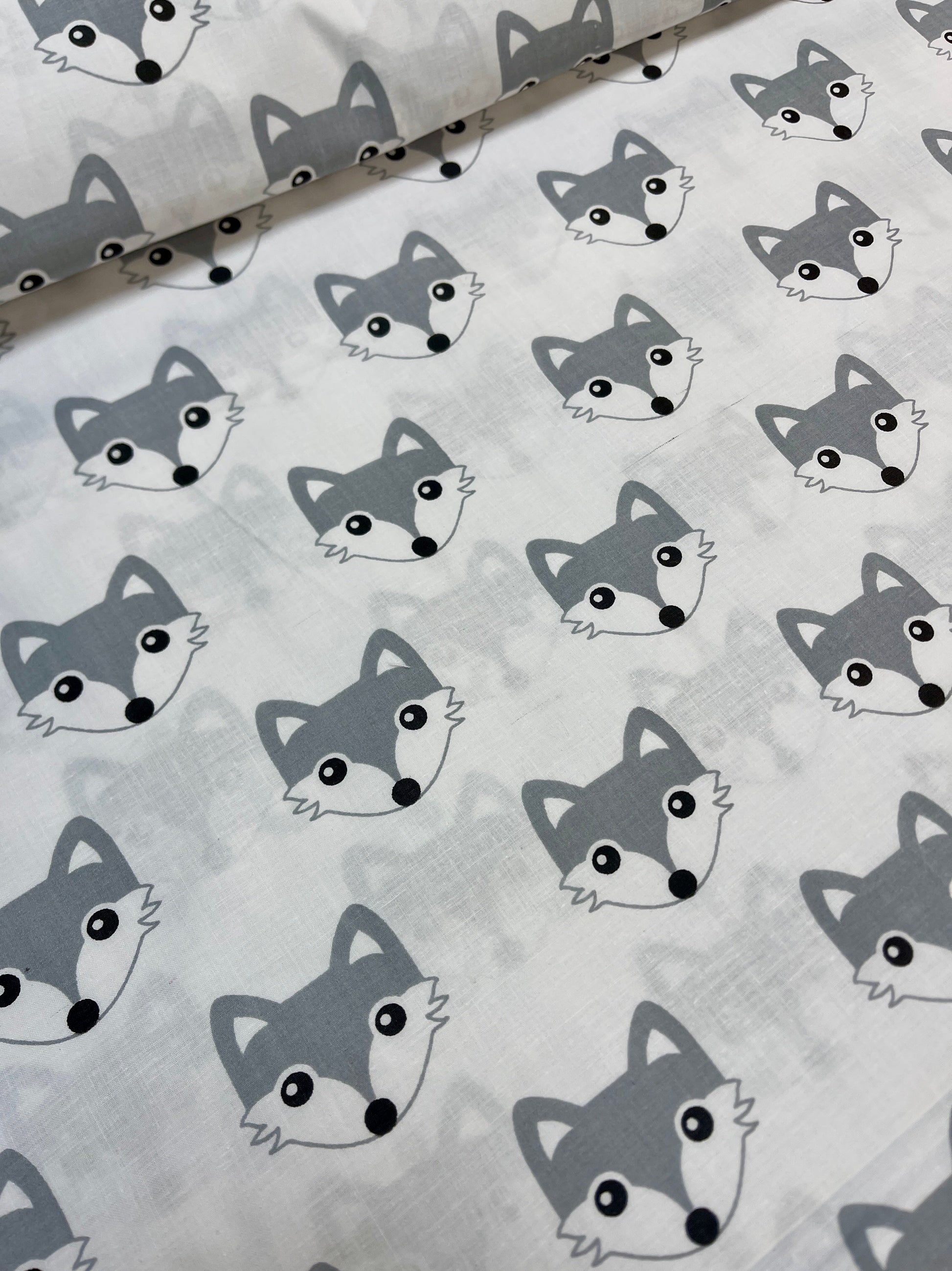 Image of 100% cotton fabric - wolves 125 g/m² – available at Šarlotes audumi
