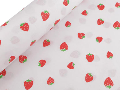 Bild mit 100% Baumwollstoff – Erdbeeren, 125 g/m² – erhältlich bei Šarlotes audumi