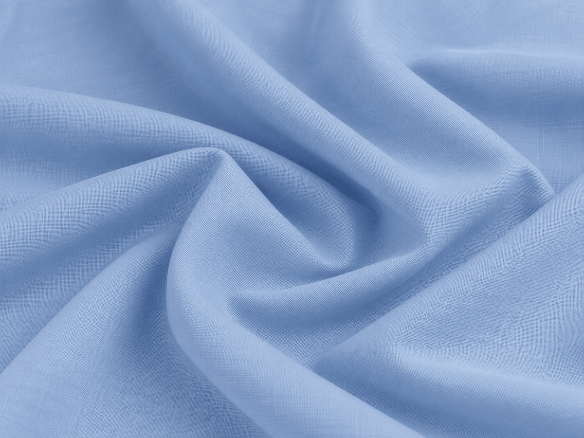 Tissu en coton 100 % bleu – disponible en ligne chez Šarlotes audumi