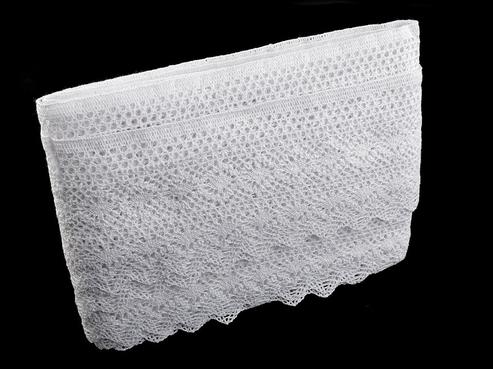 100% dentelle en coton - 11,5 cm blanche