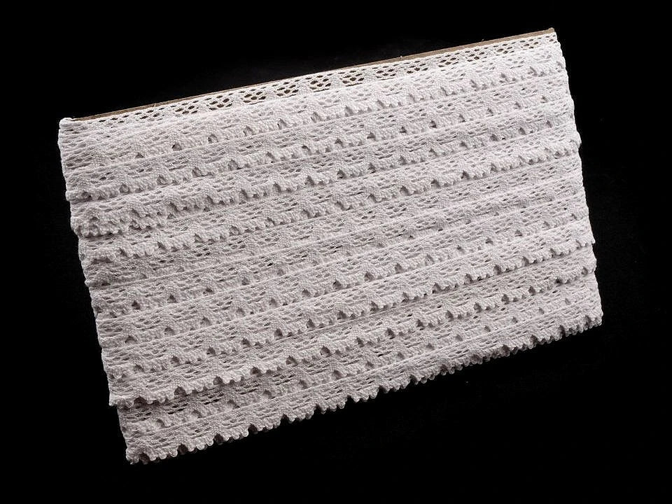100% Kokvilnas mežģīne - 1,4 cm balta
